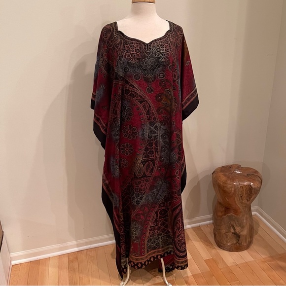Jewel toned Caftan Tunic Gown OSFM FREE SIZE - Next Best Thing to Being Naked! - Picture 3 of 6